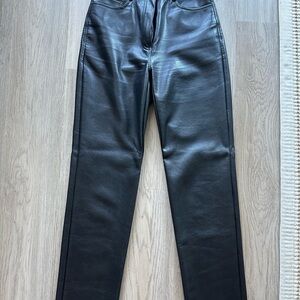 Aritzia Black Leather Pants size 6